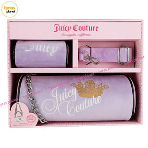 Juicy Couture Heritage Barrel Bag Gift Set – Lavender Velour – New